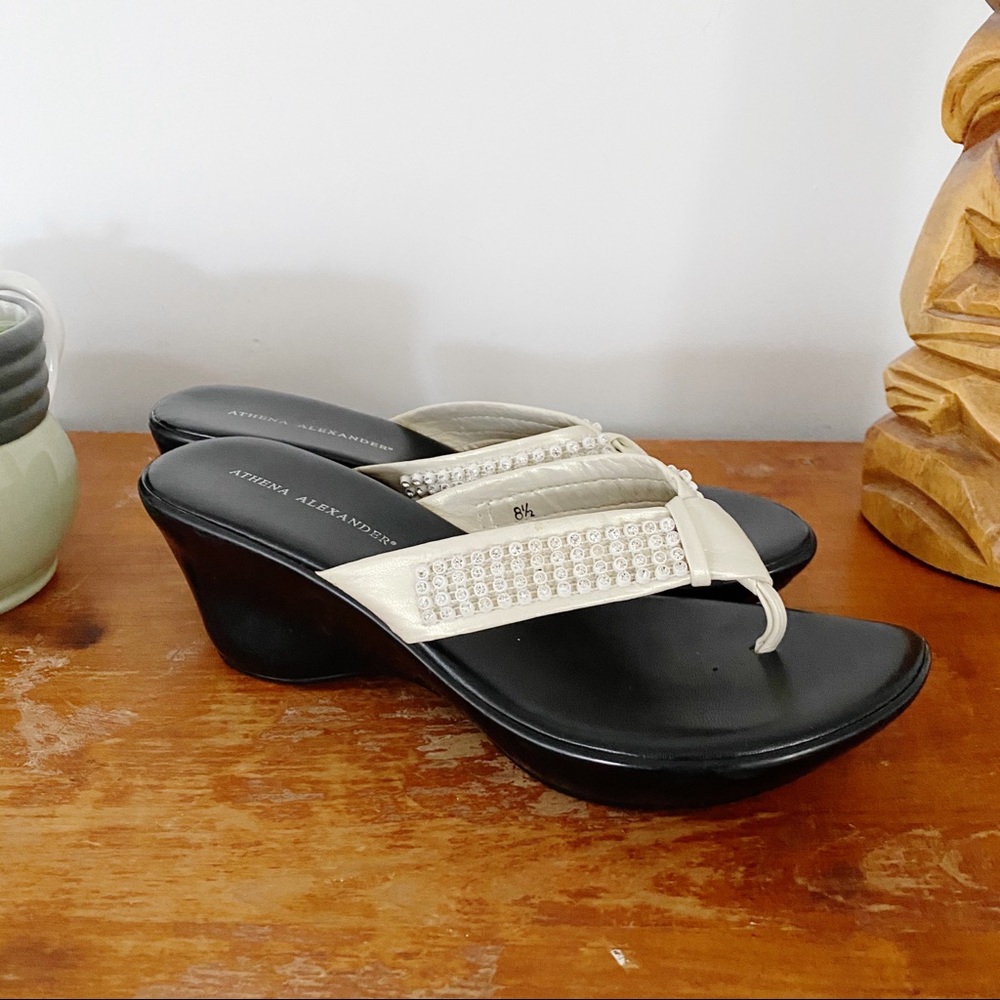 Athena Alexander Jeweled Wedge Sandals